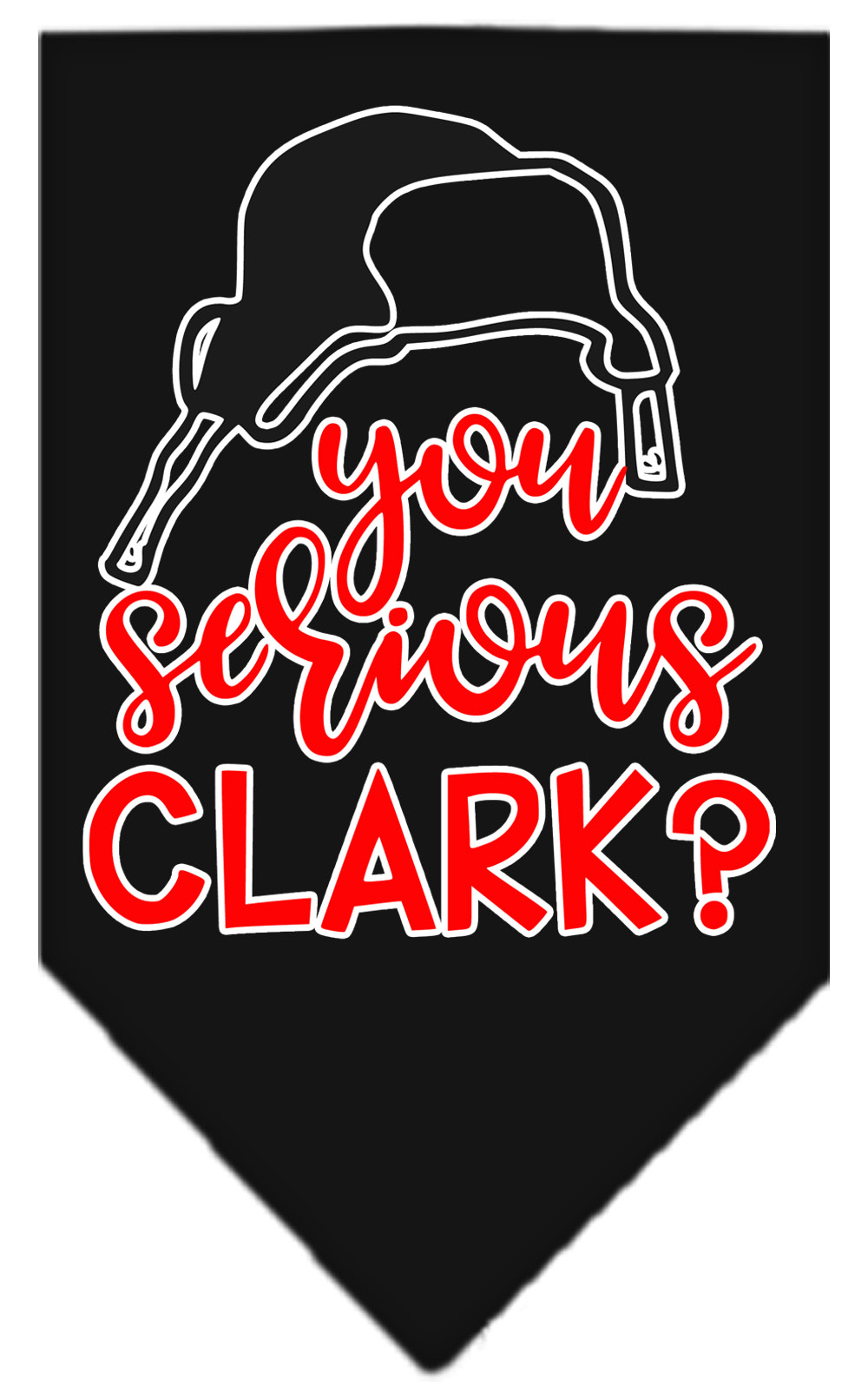 You Serious Clark? Screen Print Bandana Black Small